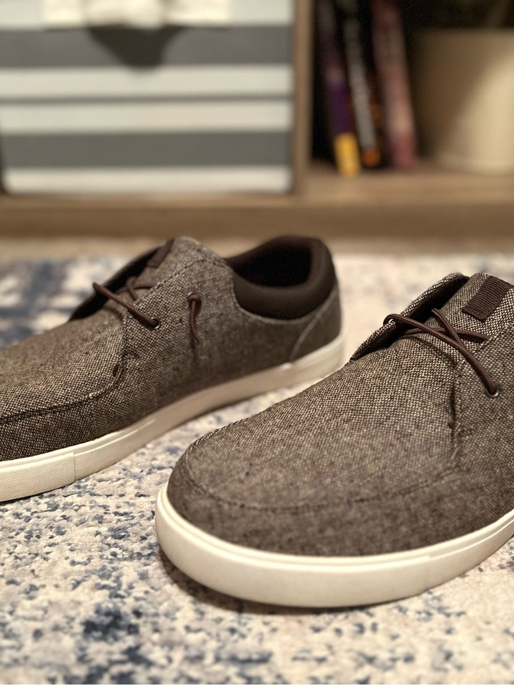 Goodfellow & Co. Casual Men's Brown Canvas Sneakers - Low Top Lace-Up